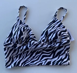Old Navy Zebra Bikini Oberteil Damen Größe Small Neu mit Etikett - Bild 1 von 3