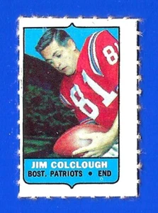 1969 Topps FOOTBALL 4 In1 SINGLE #NNO JIM COLCLOUGH BOSTON PATRIOTS (SB1) - Picture 1 of 1