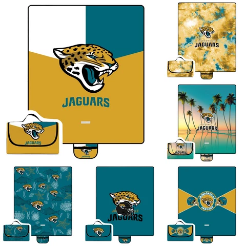 Jacksonville Jaguars Waterproof Picnic Blanket Foldable Oxford Camping Mat Gift Cover