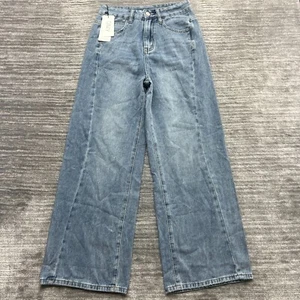 Dazy Jeans Size S Womens Wide Leg Medium Wash Blue Denim NWT - Picture 1 of 11