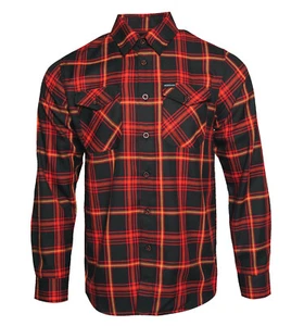 NWT Dixxon x Meshuggah Immutable Black & Orange Plaid Flannel Shirt - Picture 1 of 7