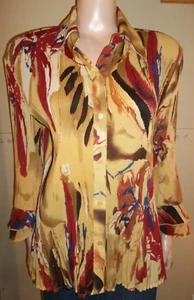 CATO 3/4 SLEEVE PLEATED ABSTRACT PRINT SHIRT LARGE NEW CAREER - Picture 1 of 3