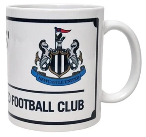 NEWCASTLE UNITED Letrero de Calle Oficial NUFC Cresta Blanco Negro Taza de Café Taza de Té - Imagen 1 de 7