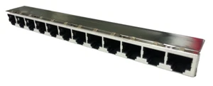 48 FCI 95676-012-2 12Port Ethernet Jack Connector Shielded Modular RJ-45 8P8C - Afbeelding 1 van 3
