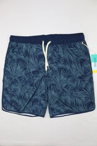 Fair Harbor Mens Size 3XL Blue Hawaiian Floral Swim Trunks Lined 7.5” Zip Pocket - Picture 1 of 13