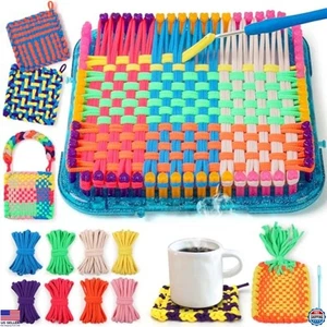 DIY Weaving Loom Kit for Kids & Adults, Potholder Knitting Craft, 224 Loops - Picture 1 of 6