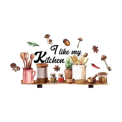 Calcomanías de pared de cocina para cotizaciones de cocina calcomanías de pared me gusta mi cocina  Foto 1 de 4