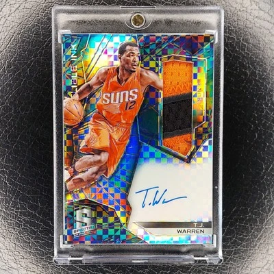 1 of 1 TJ WARREN One Of One BLACK Indelible Ink Patch Auto 2015-16 Spectra 1/1 - Image 1 of 2