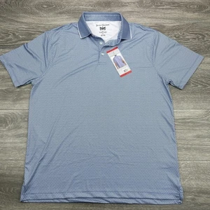 Hickey Freeman Polo Shirt Mens Medium Geometric Print Golf Performance Stretch - Picture 1 of 12