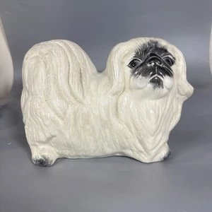 vintage ceramic pekingese dog Statue 8x11 In - Picture 1 of 10