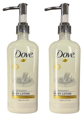 2 PACK Dove Body Lotion Essential Nourishment for Dry Skin 8oz Pump Bottles - Image 1 of 3