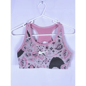 NIKE Swoosh S-M Pink Reversible Athletic Racerback Sports Bra Women's - Picture 1 of 5