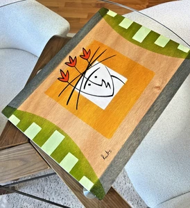 Kakadu Designs Wood Placemat 12x16 – Tulip Abstract, Signed Reut Shahar Israel - Picture 1 of 13