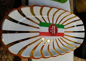 Guzzini Serving Tray, Mediterranean Style, Gold And White - Picture 1 of 8