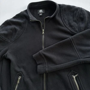 Rock & Republic XL Black Moto Jacket Quilted Shoulder Full Zip Cotton Blend - Picture 1 of 14