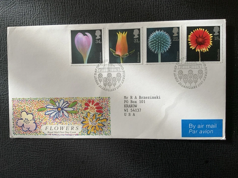 Great Britain 1987 #1168-1171 Flowers - FDC - Image 1 of 1
