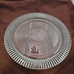 Vintage Anchor Hocking Queen Mary Clear Divided Serving Platter 12" - Bild 1 von 4