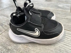 Nike Toddler 6C Flex Runner 3 Shoes Sneakers Leather Air Black FN1478 Slip On - Picture 1 of 10
