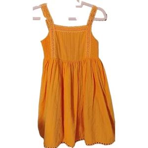 Joie Girls Orange Summer Dress Size 12 (11-12 Yrs) Cotton Smocked & Lace - Picture 1 of 6