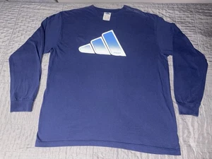 Adidas Langarm T-Shirt Herren Large Blau Rundhals Farbverlauf 3 - Bild 1 von 11