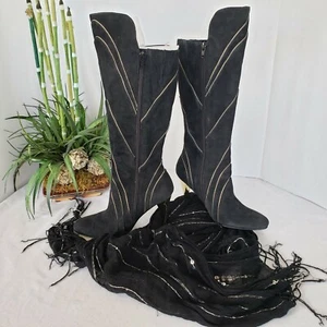 NEW Miss.Tina's Size 6 Black Couture Leather Boots - Bild 1 von 11