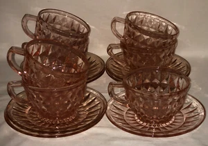 7 Jeannette WINDSOR PINK *CUPS & SAUCERS* - Picture 1 of 1