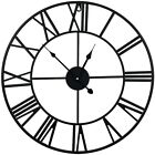 60cm Industrial Large Wall Clock Round Metal Wall Clocks Roman Numerals Style Ra