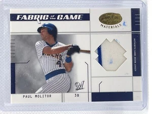 Camiseta deportiva Paul Molitor 2003 tela del juego #75/100 con certificación Leaf #75/100 - Imagen 1 de 1