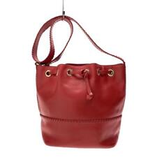 Brooks Brothers Red Leather Shoulder bag woman Drawstring medium authentic