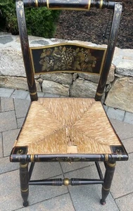 Vintage Mid Century handbemalter Anhänger Crownback Beistellstuhl mit Eilsitz - Bild 1 von 15