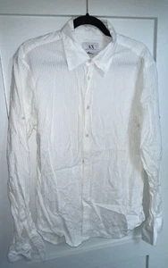 Armani Exchange Men’s Long Sleeve Shirt Size M White - Picture 1 of 4