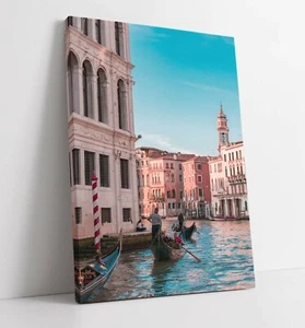GÓNDOLA VENECIA STREET SCENE - LONA IMPRESIÓN DE ARTE DE PARED OBRAS DE ARTE 30 MM DE PROFUNDIDAD - Imagen 1 de 2