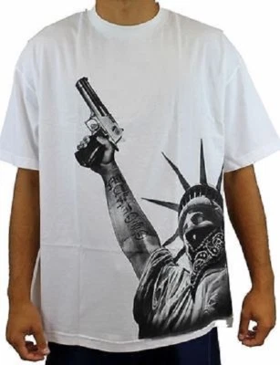 Camiseta Mafioso Stick Up Estatua de la Libertad Calles de Nueva York Tatuaje Urbano S-4Xl Foto 1 de 3