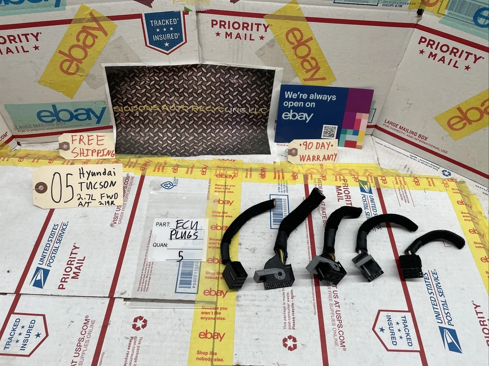 Hyundai Tucson 2005 motor 2,7 L módulo de computadora ecm ecu 39109-37205 coleta de cable Foto 1 de 4