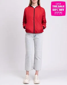 RRP €320 TSD12 Jacket Size XL Red Lined Lightweight Full Zip Hooded - Picture 1 of 10