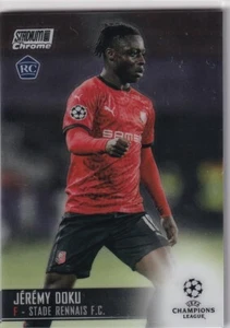 Topps Chrome Stadium Club Football Carte CL 20/21 Numéro 22 Jeremy Doku Rookie - Bild 1 von 1