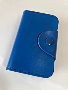 17 Card Tray Case Bag Credit Genuine Leather Wallet Money Cash Travel Mini - Picture 1 of 3
