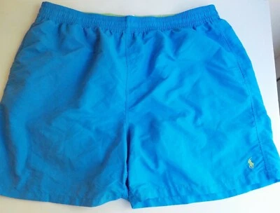 Polo Ralph Lauren Swim Trunks Briefs Shorts Drawstring Blue/Lime Green SZ 2XB - Image 1 of 4