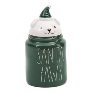 Rae Dunn ~ Santa Paws Figural Dog Canister - Picture 1 of 1