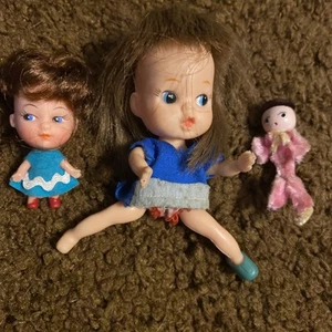 Vtg LOT My Toy Co 1966 Tiny Terry 3-4" Dolls Liddle Kiddle Clone Japan Hong Kong - Picture 1 of 11