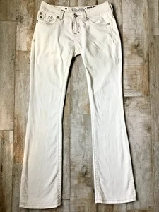 Miss Me Jeans Damen 28 weiß Skinny bestickt Tasche Stretch Denim Damen - Bild 1 von 8