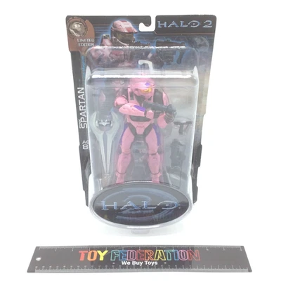 JoyRide Studios HALO 2 粉色斯巴达带双 SMG 可动人偶 — 第 1/4 张图片