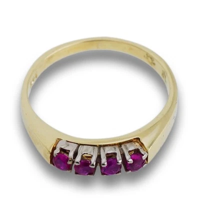 585 / 14 Karat Gold Ring/ 2,1g/  Rubin Bicolor Größe 49 - Bild 1 von 3