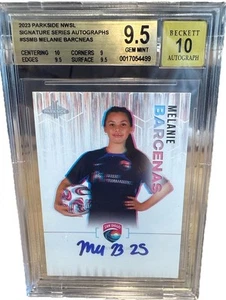 BGS 9.5 Gem Mint 2023 Parkside NWSL Signature Series Auto MELANIE BARCENAS /400 - Picture 1 of 2