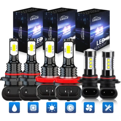 6x 9005 H11 H10 LED Faro Antiniebla Bombillas para 2013 2014 2015 RAM 4500 5500 Foto 1 de 4
