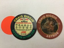 Baseball Score 1992 Slurpee 7-11 Superstar Action Coin Disc    CRAIG BIGGIO