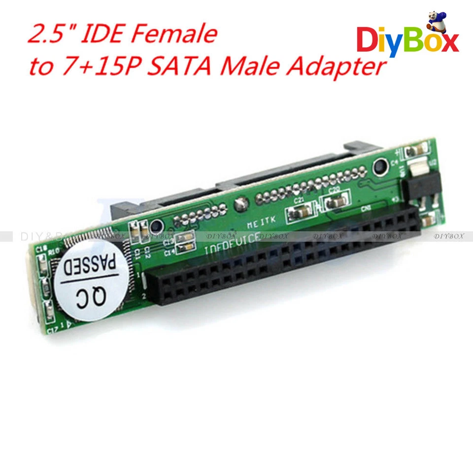 44pin 2.5" IDE HDD Drive Female to 7+15pin Male SATA Adapter Converter Card - Image 1 of 4
