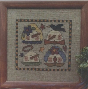 Meme's Quilts Frosty's Friends Snowman Blackbird Angel Cross Stitch Pattern - Picture 1 of 3