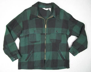 Vintage Woolrich Jacket Men Extra Large Green Buffalo Full Zip Wool Talon USA - Picture 1 of 11