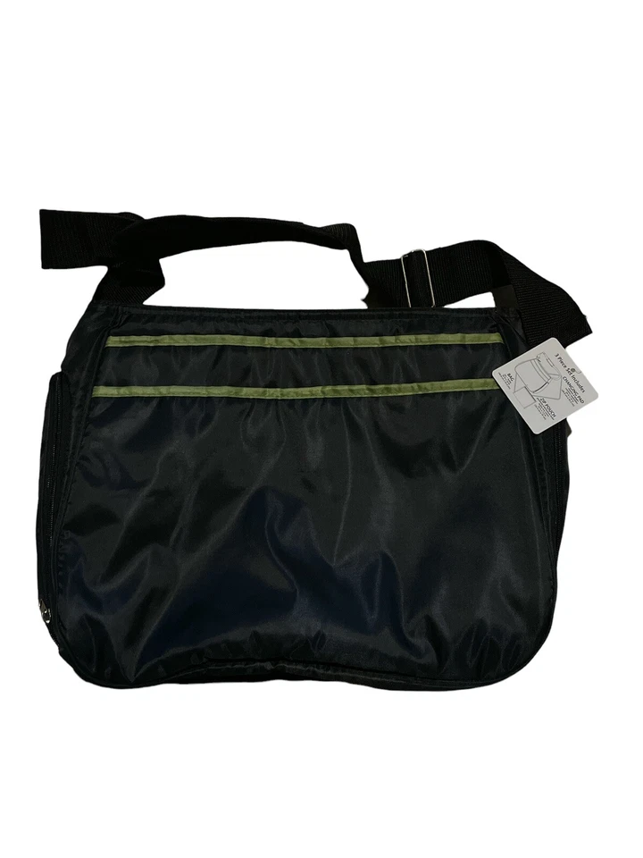 Trend Lab Deluxe Baby Diaper Bag Black and Avocado Green With Changing Pad - Image 1 of 3